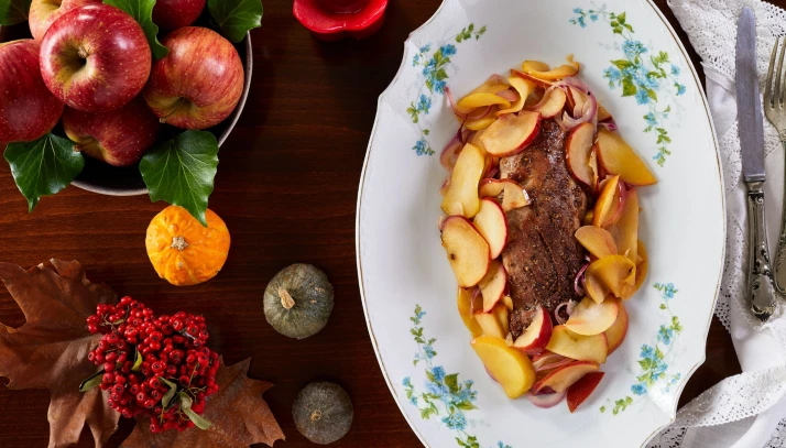 Le filet de porc aux pommes visuel