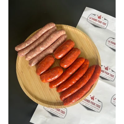 Plateau chipolatas & merguez & chorizo 600gr Visuel 1 principal Plateau chipolatas & merguez & chorizo 600gr Visuel 1 principal